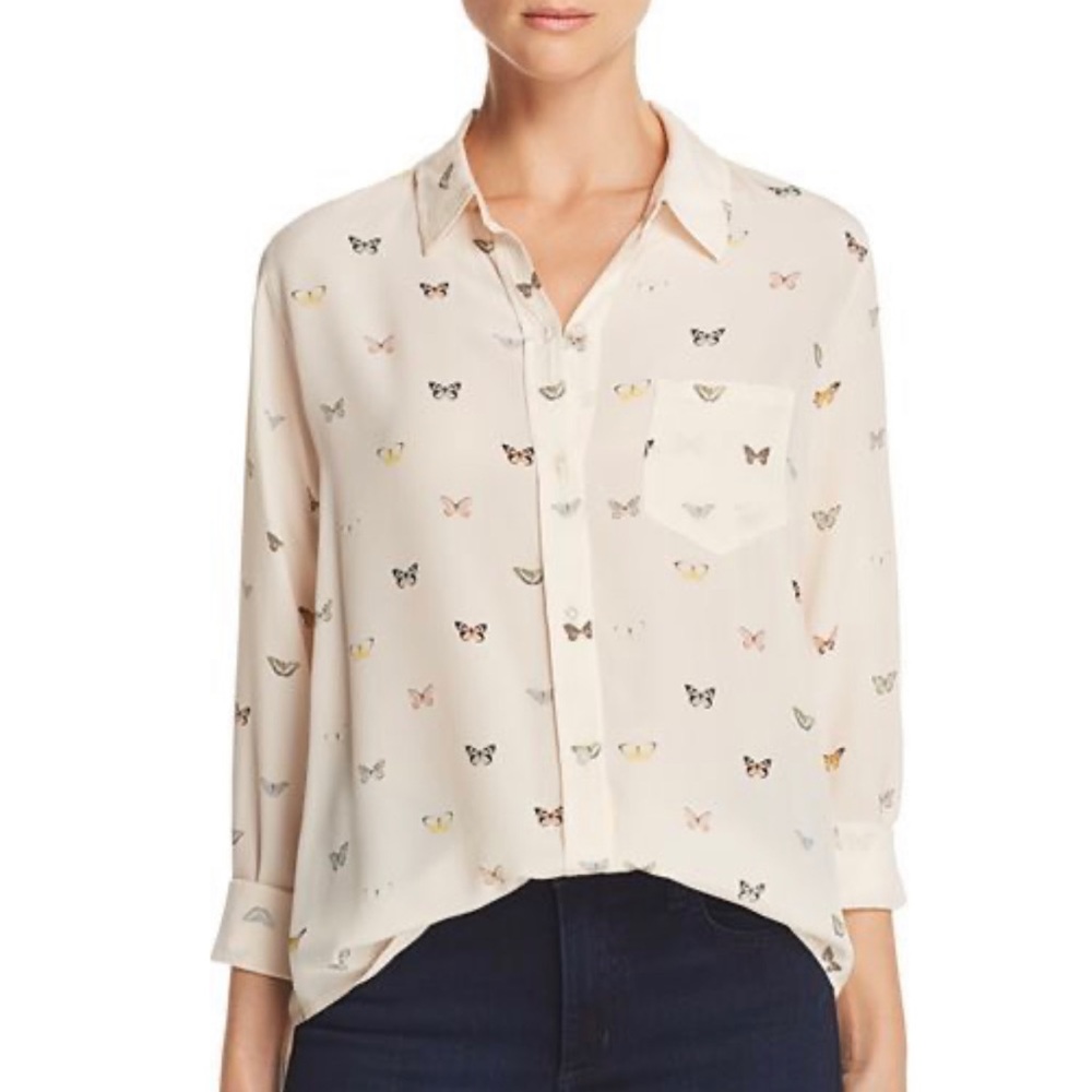 Rails butterfly silk blouse size XS